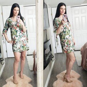 H&M * Tropical Print Butterfly Mini Dress * 8